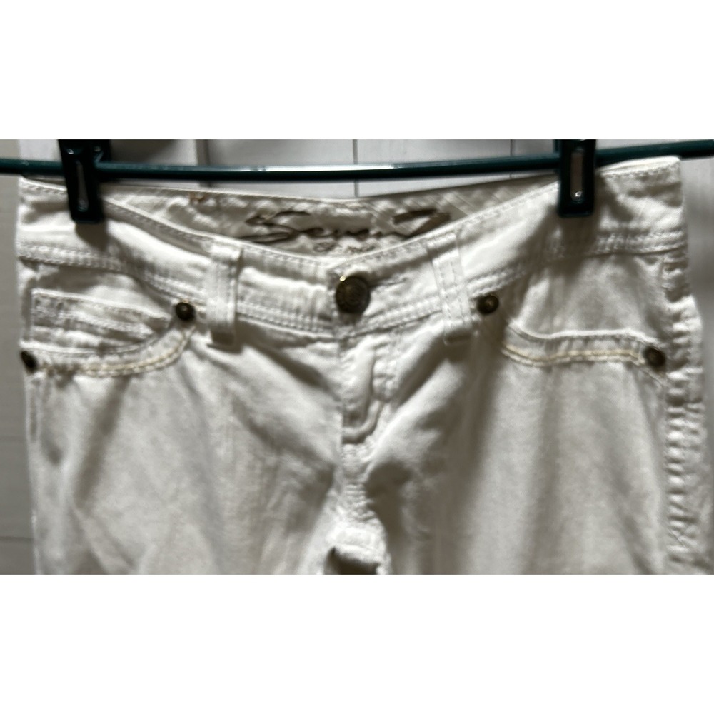 Seven 7 Jeans Women's Bootcut White Denim Embellished Pockets Size 25 - Picture 2 of 13